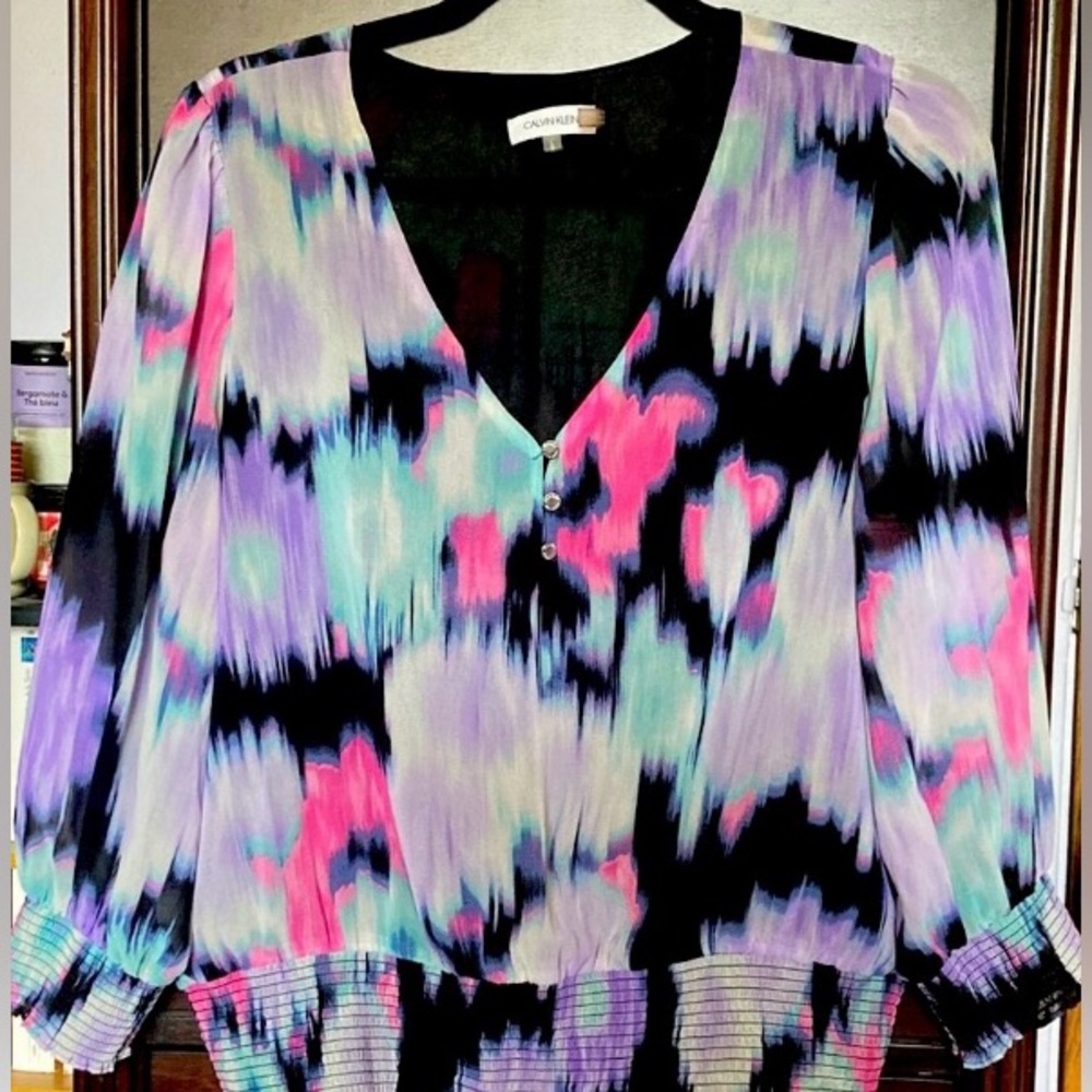 Calvin Klein Collection Multicolor Abstract Blouse